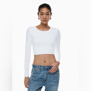NWT - Babaton Contour Crew Cropped Longsleeve - White - Size Medium